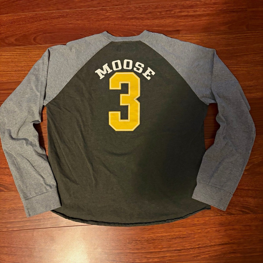 Abercrombie & Fitch Y2K Moose Jersey #3 Logo Longsleeve Raglan Colorblock  M